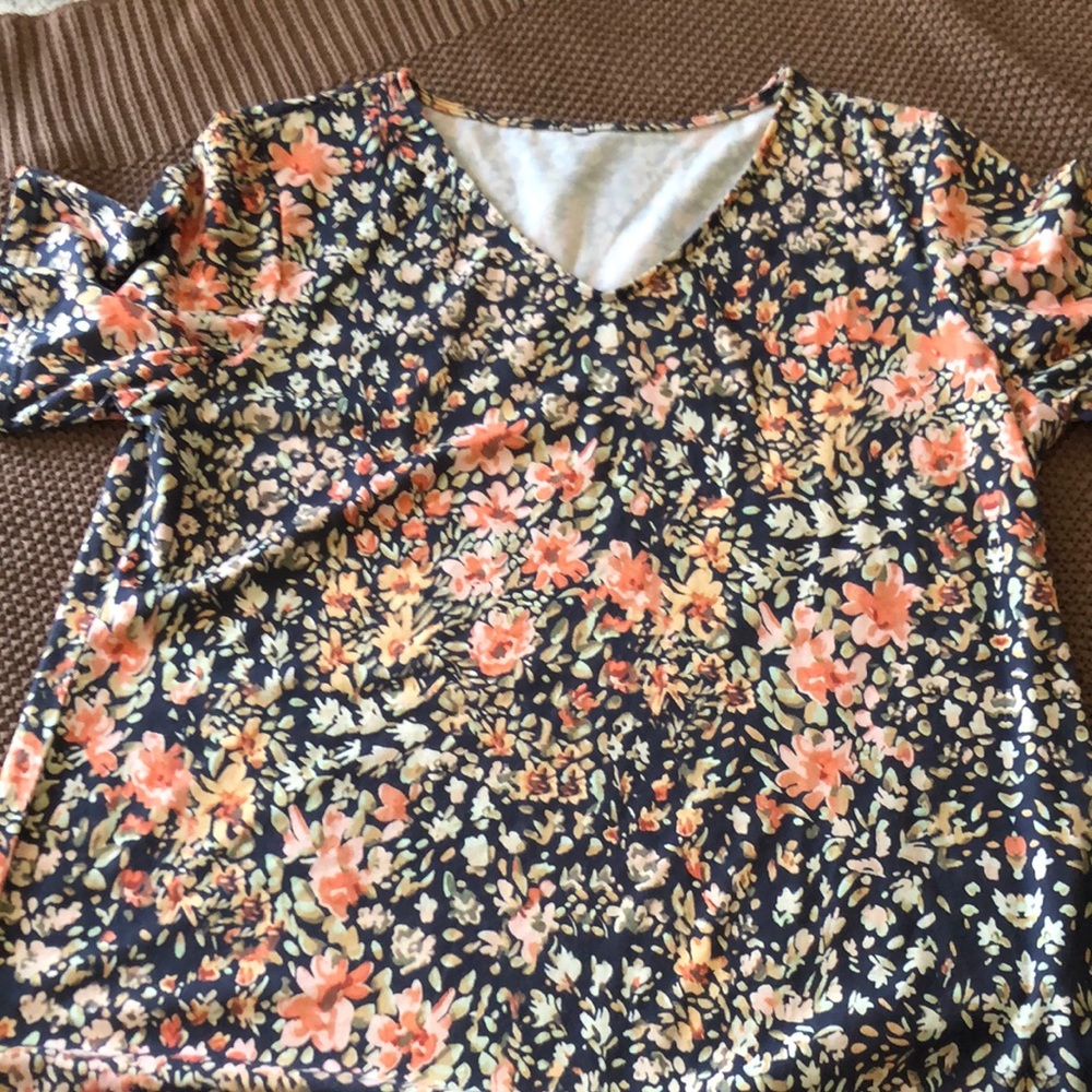 Floral V-Neck Women's Top
